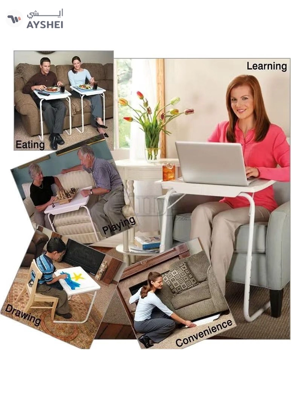 Table Mate Foldable Portable Adjustable Tray Table Laptop Desk Table Bed Office Mate Tv Dinner