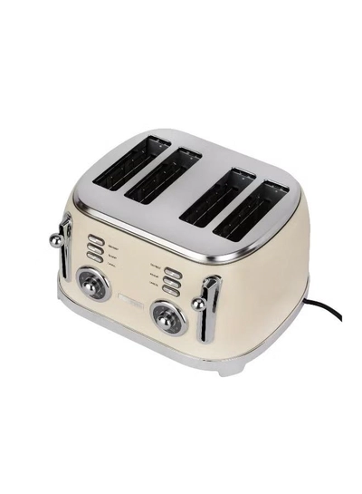 GEEPAS 4-Slice Bread Toaster, 1500W – 6 Browning Levels, Metallic Body, Defrost/Reheat/Cancel Functions, Removable Crumb Tray, Anti-Slip Feet, Cord Storage, Indicator Lights 1500 W GBT36564UK-CR Cream-2