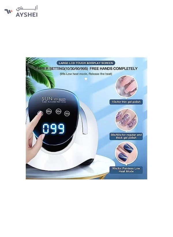 ORiTi 220W LED UV Light Dryer for Nails Gel Polish with 57 Lamp Beads 4 Timer Setting 