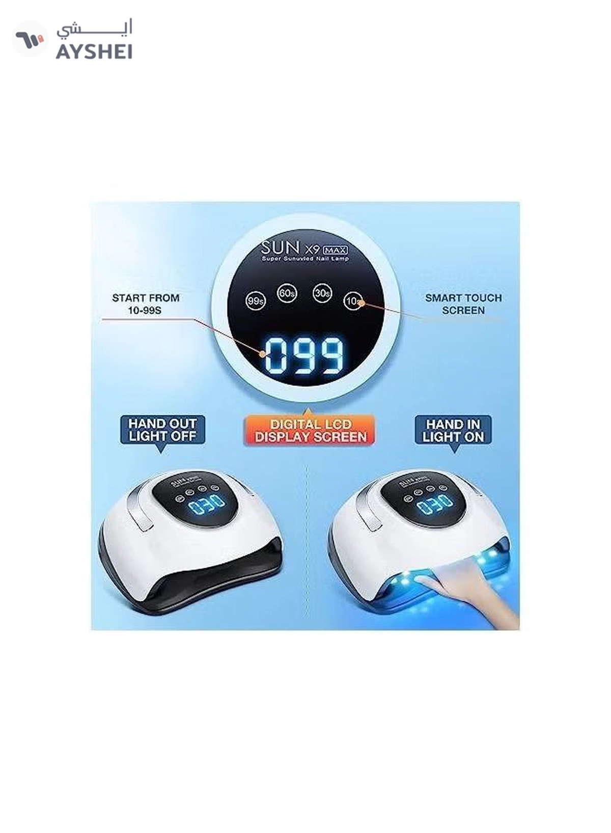 ORiTi 220W LED UV Light Dryer for Nails Gel Polish with 57 Lamp Beads 4 Timer Setting -3-3