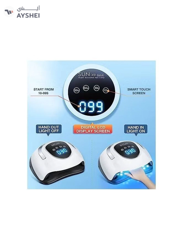 ORiTi 220W LED UV Light Dryer for Nails Gel Polish with 57 Lamp Beads 4 Timer Setting 