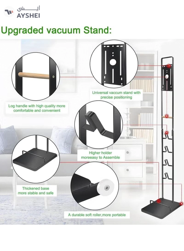 Eworld Premium Floor Docking Dyson Stand for Cordless Vacuum Cleaners with Wheels