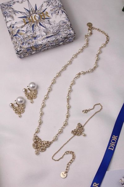 Dior Pearl Butterfly Jewelry Set-0