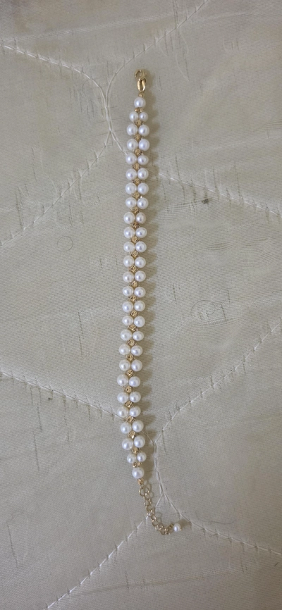 18k Jawhara Elegant Pearl and Gold-Tone Bracelet-2