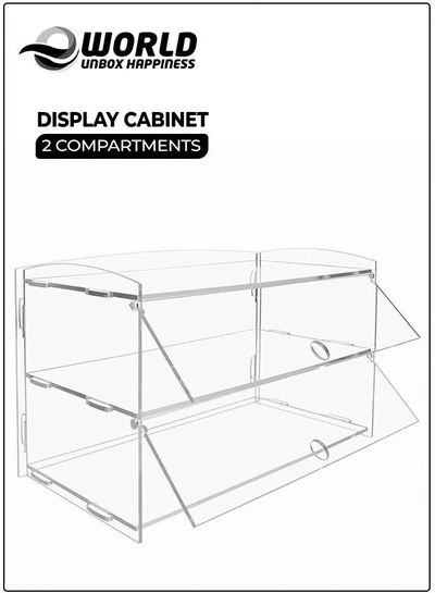 Eworld 2-Tier Clear Acrylic Display Cabinet -0