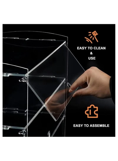 Eworld 2-Tier Clear Acrylic Display Cabinet -3