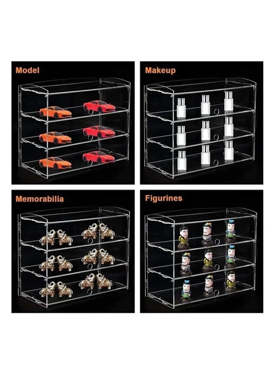 Eworld 2-Tier Clear Acrylic Display Cabinet -5