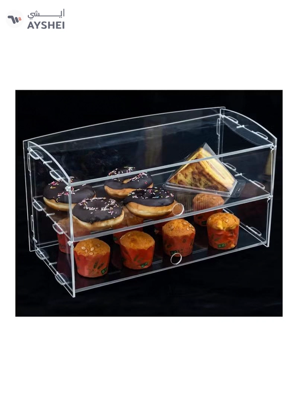 Eworld 2-Tier Clear Acrylic Display Cabinet 