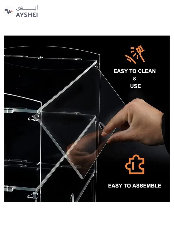 Eworld 2-Tier Clear Acrylic Display Cabinet 