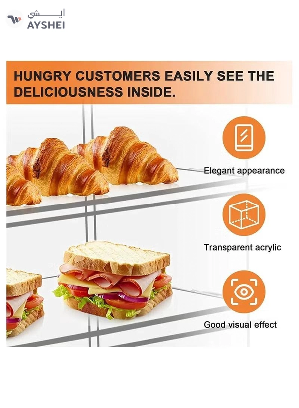Eworld 2-Tier Clear Acrylic Display Cabinet 