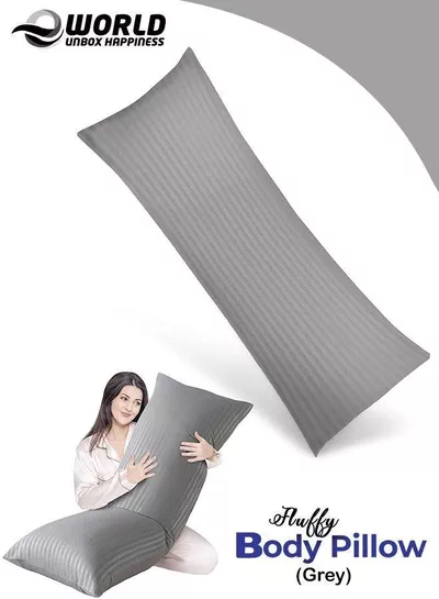 Premium Full Body Pillow for Adults, Ultra-Smooth Polyester Fiber, Breathable & Ideal for Side Sleepers, with Ultra-Soft Cotton Cover, Available in Multiple Colors, 120x45 cm-1