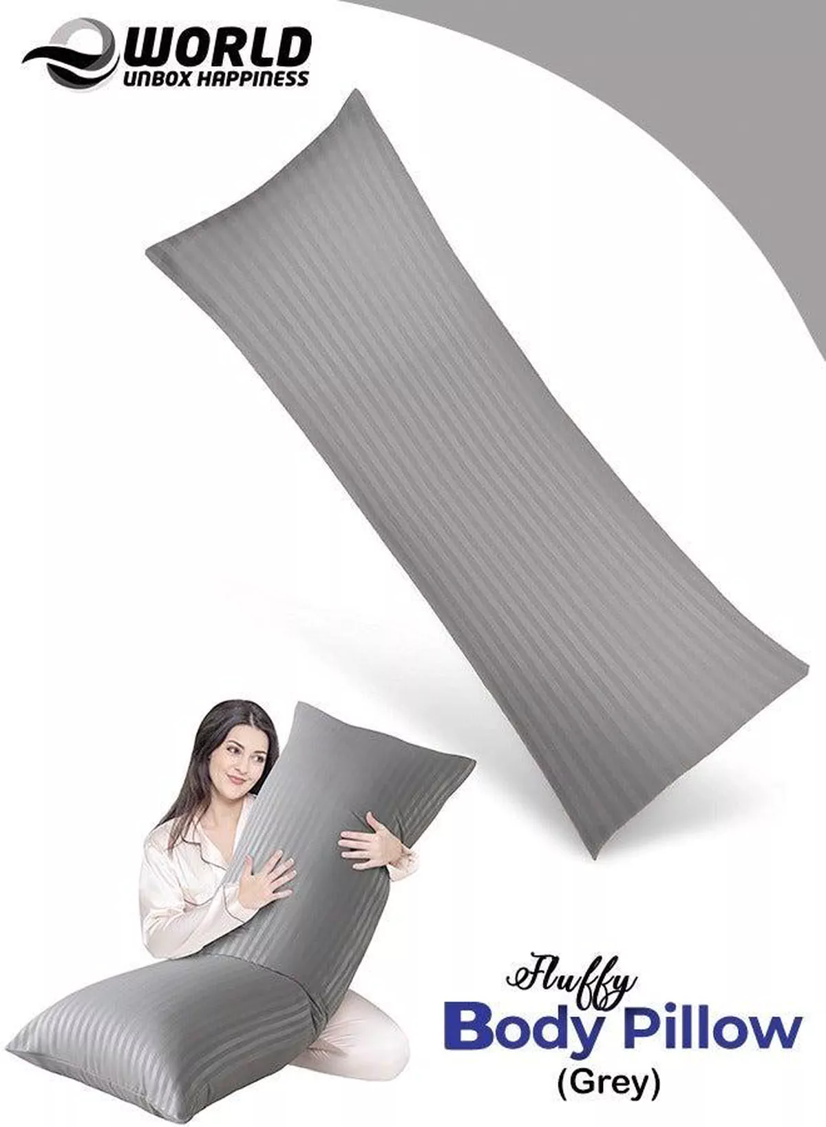 Premium Full Body Pillow for Adults, Ultra-Smooth Polyester Fiber, Breathable & Ideal for Side Sleepers, with Ultra-Soft Cotton Cover, Available in Multiple Colors, 120x45 cm-1-1