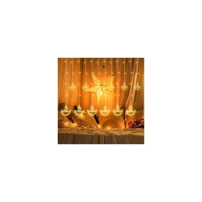DIYA LED CURTAIN LIGHTS WITH 8 FLASHING MODES 3M-WARM WHITE-0