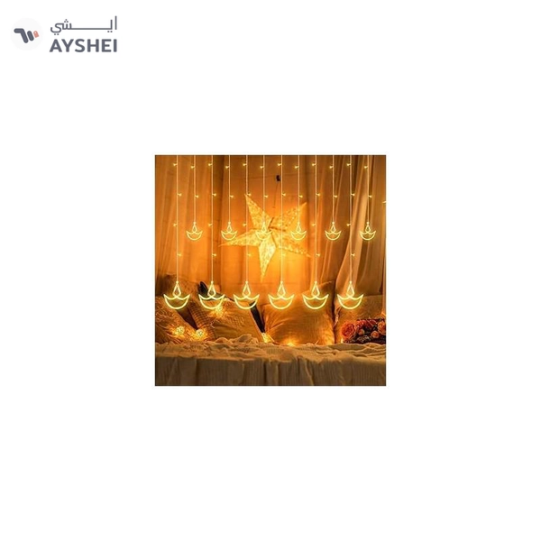 DIYA LED CURTAIN LIGHTS WITH 8 FLASHING MODES 3M-WARM WHITE