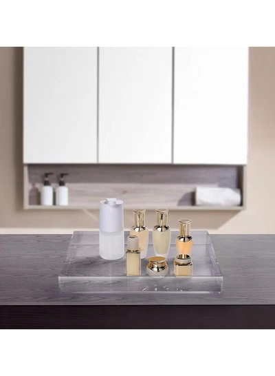 Eworld Elegant and Durable Multifunctional Acrylic Serving Tray with Convenient Cutout Handles-1