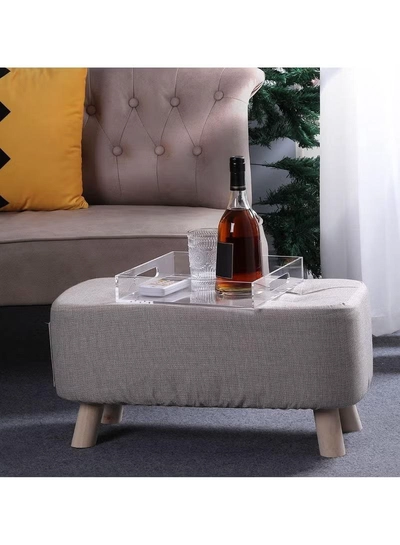 Eworld Elegant and Durable Multifunctional Acrylic Serving Tray with Convenient Cutout Handles-4