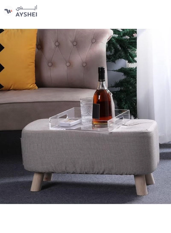Eworld Elegant and Durable Multifunctional Acrylic Serving Tray with Convenient Cutout Handles