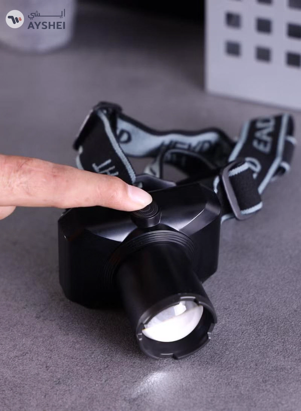 GEEPAS Rechargeable Zoomable LED Headlamp Waterproof | Comes with 3.7V 4000mAh Lithium Battery 14 Hours Working Time| 5W High Power LED, Type-C Charging| Low Energy Consumption, 2 Years Warranty GHL51086Z