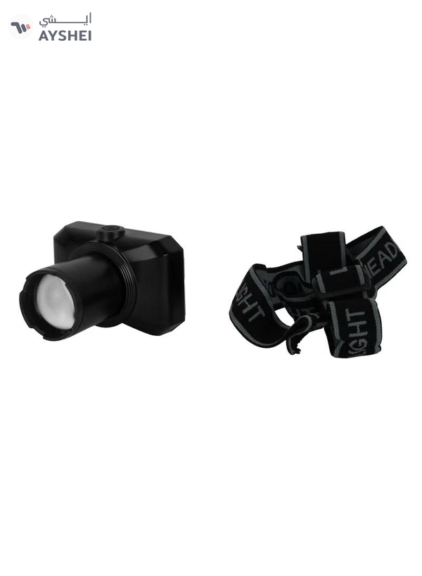 GEEPAS Rechargeable Zoomable LED Headlamp Waterproof | Comes with 3.7V 4000mAh Lithium Battery 14 Hours Working Time| 5W High Power LED, Type-C Charging| Low Energy Consumption, 2 Years Warranty GHL51086Z