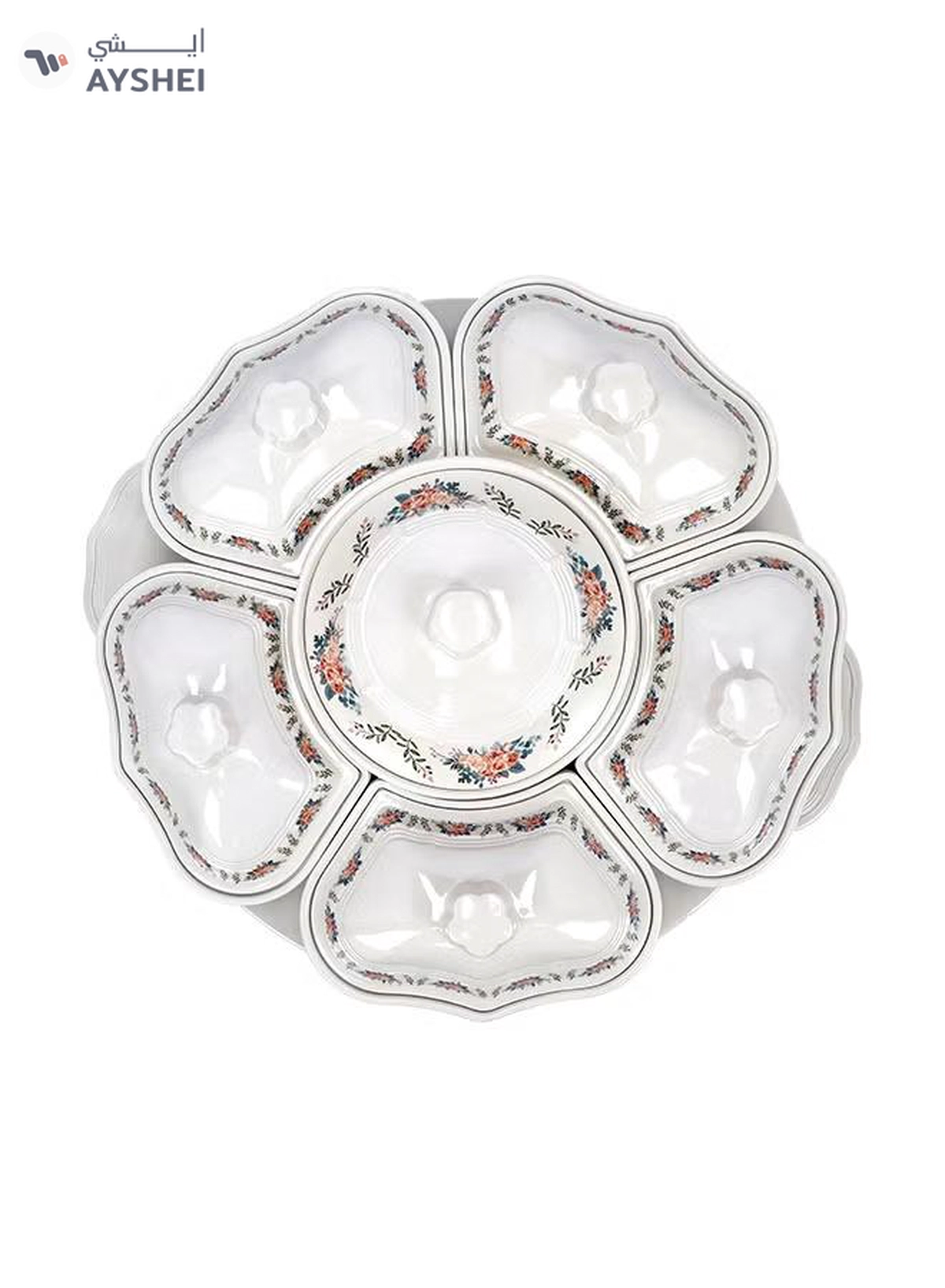 DELCASA Rotating Serving Tray multicolour 43.5x12.5x43.5cm-4-4