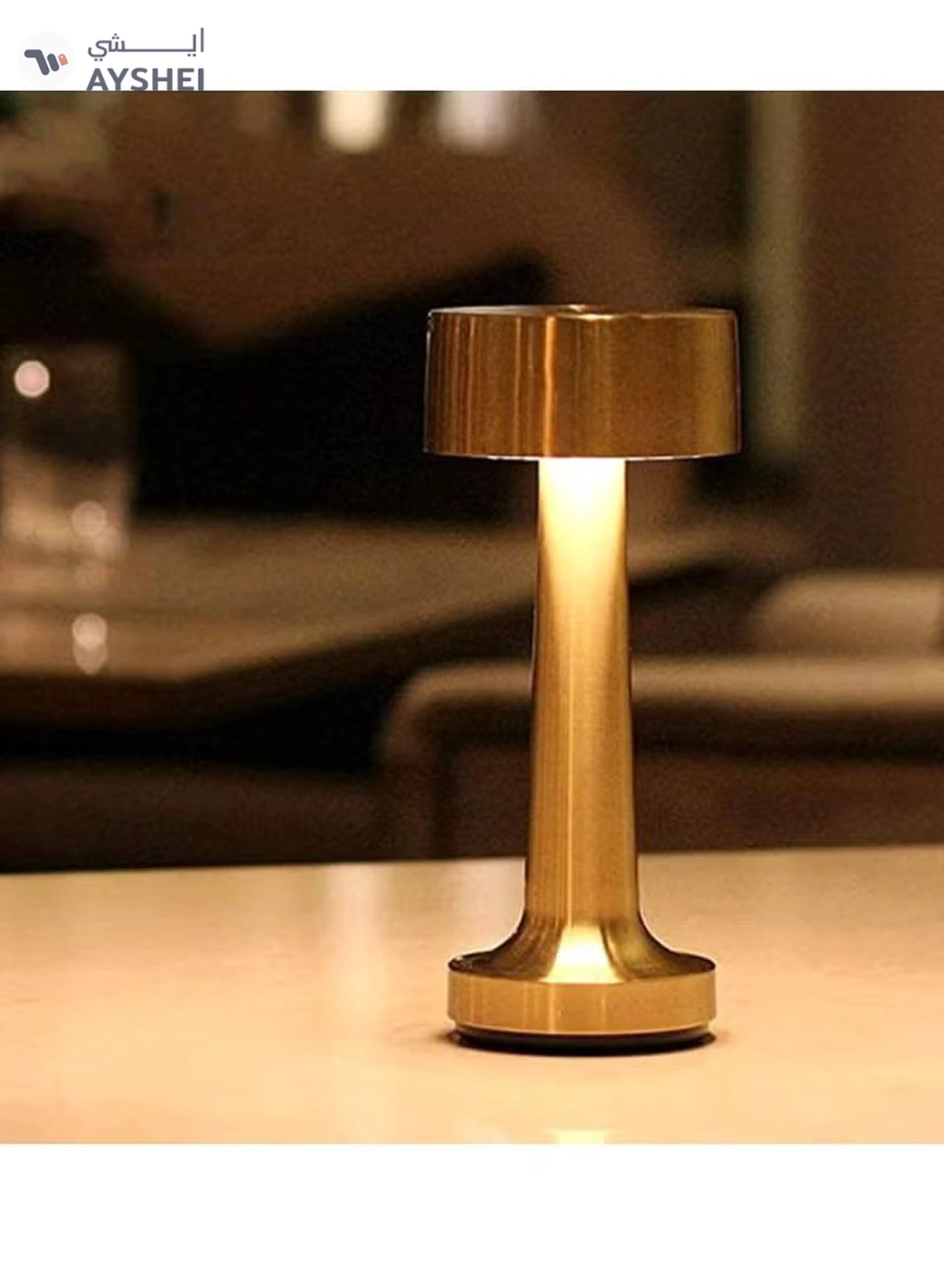 Yuwell Touch Sensor Bar Table Lamp Portable Cordless Rechargeable Battery LED Table Lamp Night Lights Bedroom Bedside And Restaurant Gold-3-3
