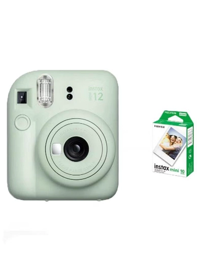 FUJIFILM Instax Mini 12 Instant Film Camera With Pack Of 10 Films Mint Green-0
