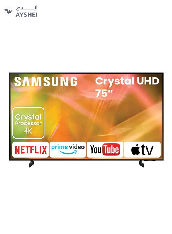 Samsung 75 Inches AU8000 Crystal UHD 4K Flat Smart TV (2021) 75AU8000 Black
