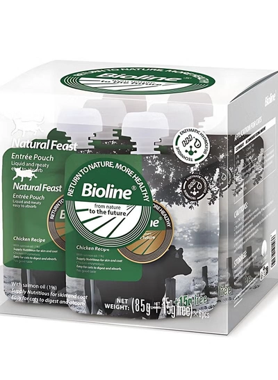 Bioline Natural Feast Entree Pouch Chicken Recipe 85g+15g-1