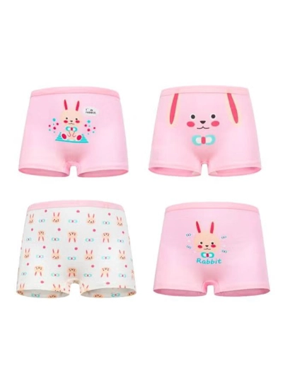 Babyqlo 4 Pack Cute Rabbit Printed Boxer Multicolour-0
