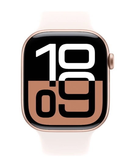 Apple Watch Series 10 GPS + Cellular 46mm Rose Gold Aluminium Case With Light Blush Sport Band-1