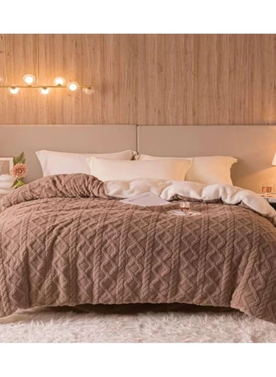 DubaiGallery Flannel Simple Double Layer Quilted Quilt, Winter Bed Sheet Quilt, Composite Leisure Blanket Warm blankets in winter-1