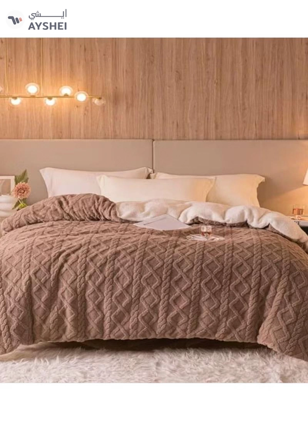 DubaiGallery Flannel Simple Double Layer Quilted Quilt, Winter Bed Sheet Quilt, Composite Leisure Blanket Warm blankets in winter