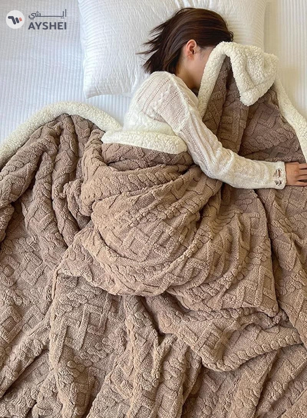DubaiGallery Flannel Simple Double Layer Quilted Quilt, Winter Bed Sheet Quilt, Composite Leisure Blanket Warm blankets in winter
