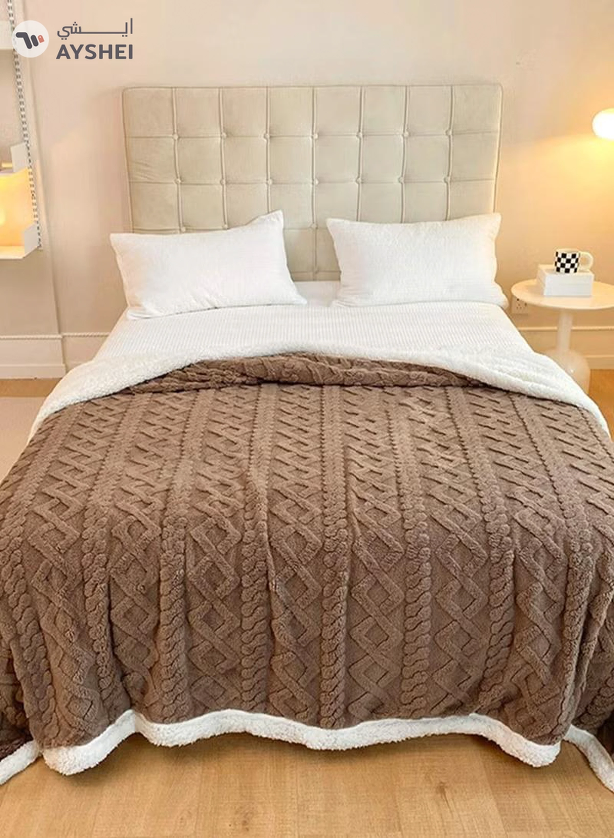 DubaiGallery Flannel Simple Double Layer Quilted Quilt, Winter Bed Sheet Quilt, Composite Leisure Blanket Warm blankets in winter-3-3