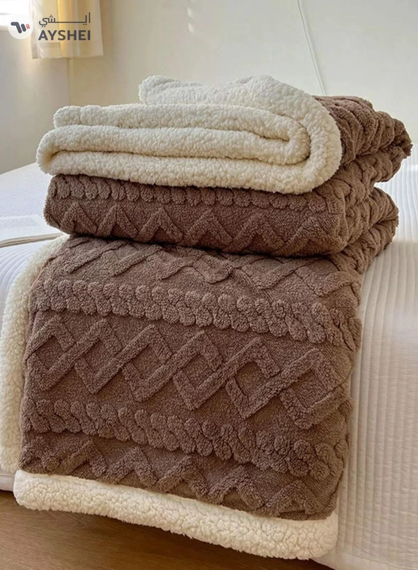 DubaiGallery Flannel Simple Double Layer Quilted Quilt, Winter Bed Sheet Quilt, Composite Leisure Blanket Warm blankets in winter
