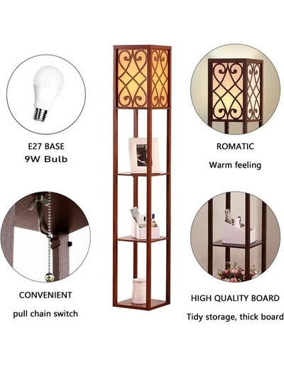 NKX Nordic Modern Bedroom linen cover Standing Floor vertical lamp With 9W bulb-1