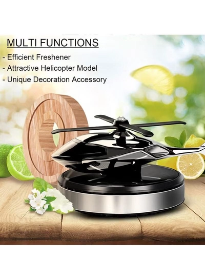 DubaiGallery Car Air Freshener, Helicopter Solar Energy Rotating Aromatherapy Aviation Al Alloy Diffuser, Interior Decoration Accessories Diffuser for Car and Home car air freshener solor-3