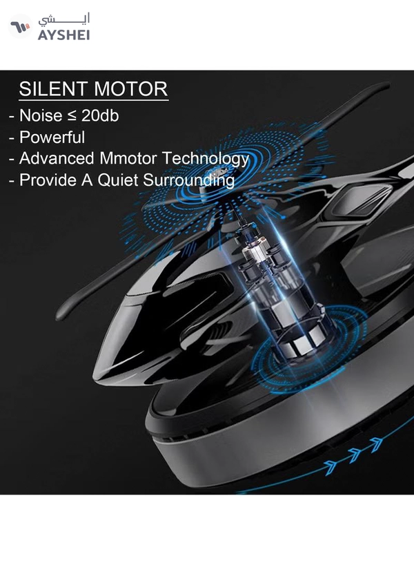 DubaiGallery Car Air Freshener, Helicopter Solar Energy Rotating Aromatherapy Aviation Al Alloy Diffuser, Interior Decoration Accessories Diffuser for Car and Home car air freshener solor