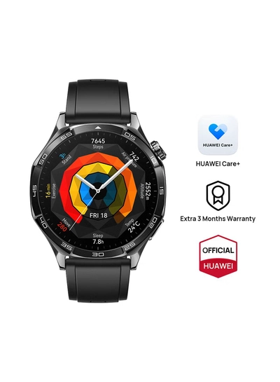 Huawei Watch GT 5 46mm Smartwatch, up to 14 Days Battery Life, All-new Running and Cycling Experience, Sharp-Edged Design Watch, Health Tracking, Compatible with iOS and Android - Fluoroelastomer Strap Black-4