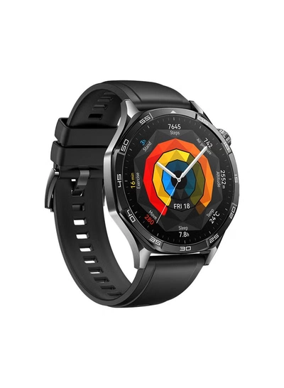 Huawei Watch GT 5 46mm Smartwatch, up to 14 Days Battery Life, All-new Running and Cycling Experience, Sharp-Edged Design Watch, Health Tracking, Compatible with iOS and Android - Fluoroelastomer Strap Black-0
