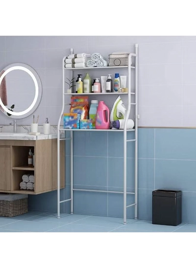LeoStar Multi-Purpose Over-Washer Rack | 3-Tier Shelving System for Laundry & Bathroom Storage | Heavy-Duty, Rust-Resistant Frame | Ideal Organizer for Detergents, Accessories & Home Essentials-2