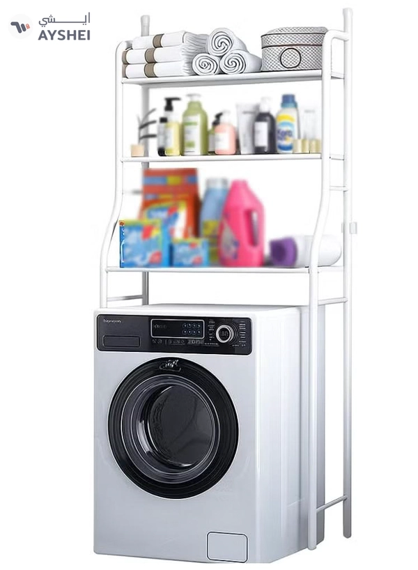 LeoStar Multi-Purpose Over-Washer Rack | 3-Tier Shelving System for Laundry & Bathroom Storage | Heavy-Duty, Rust-Resistant Frame | Ideal Organizer for Detergents, Accessories & Home Essentials