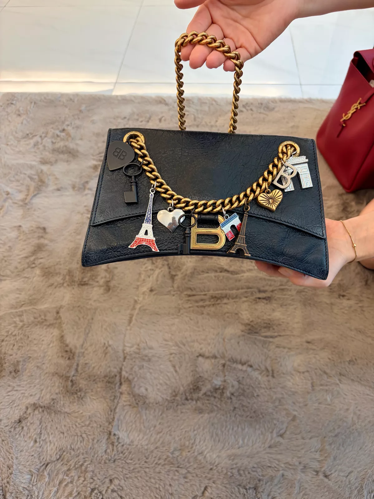 Gucci Black Microguccissima Leather Web Stripe Shoulder Bag-2-1