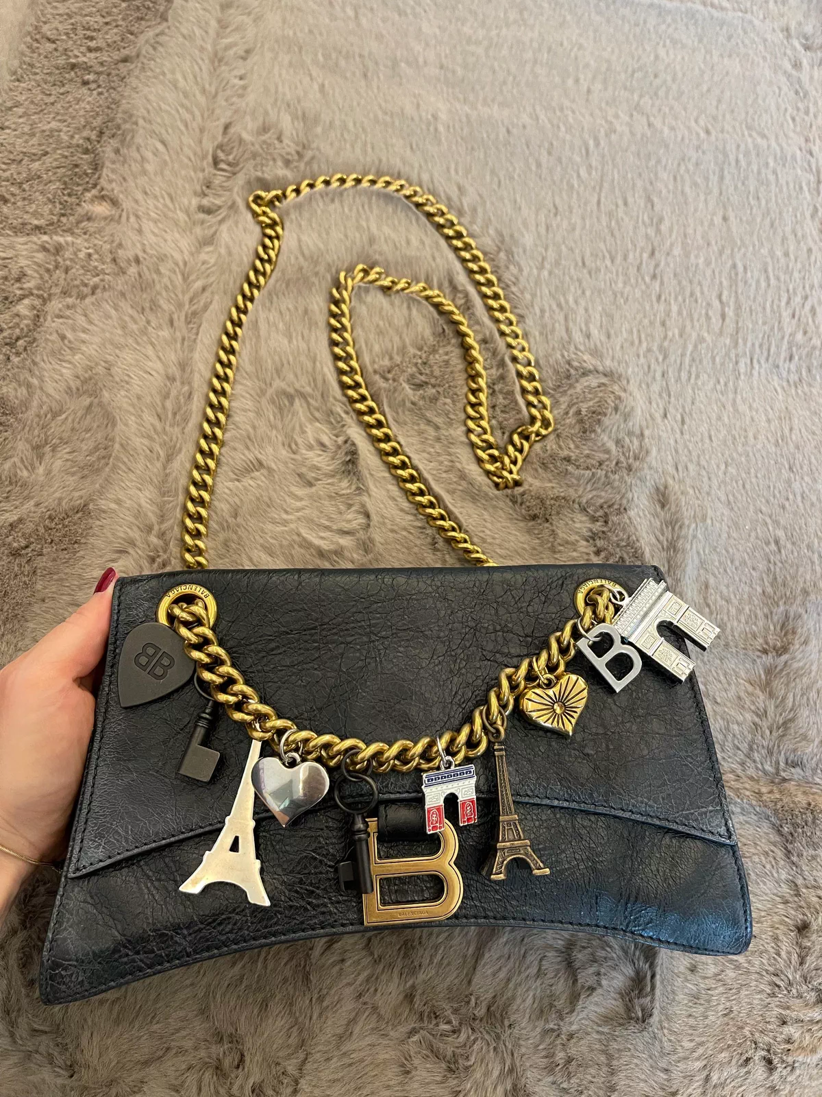 Gucci Black Microguccissima Leather Web Stripe Shoulder Bag