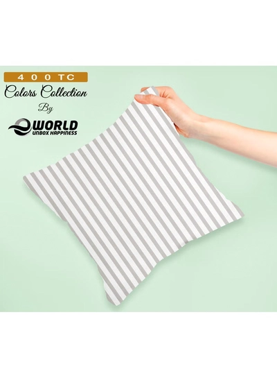 Eworld Set of 4 Cotton Cushions, 400 Thread Count Decorative Striped Farmhouse Lines Cushion-0