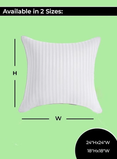 Eworld Set of 4 Cotton Cushions, 400 Thread Count Decorative Striped Farmhouse Lines Cushion-1