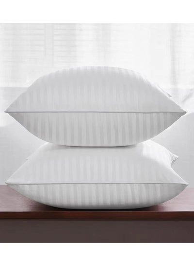 Eworld Set of 4 Cotton Cushions, 400 Thread Count Decorative Striped Farmhouse Lines Cushion-2
