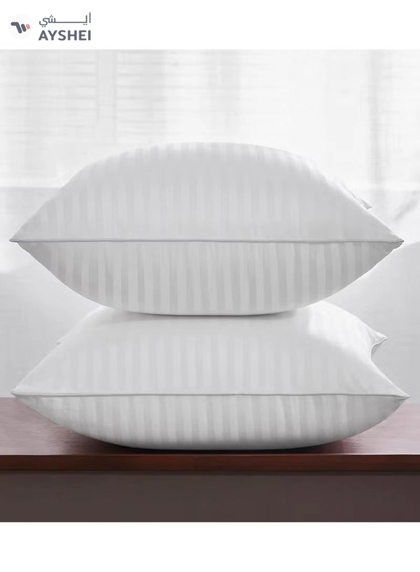 Eworld Set of 4 Cotton Cushions, 400 Thread Count Decorative Striped Farmhouse Lines Cushion