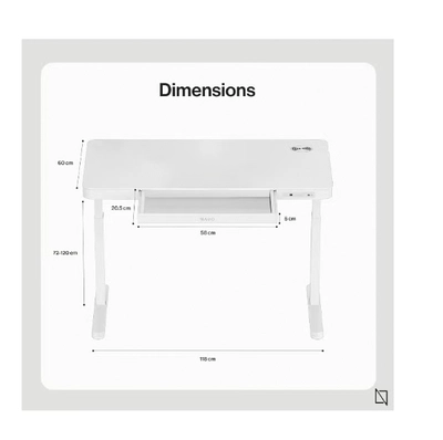 Navodesk AIR, Standing Desk with Inbuilt USB Ports and Wireless Charging-1