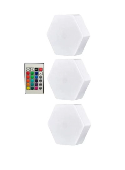 Yuwell Pack Of 3 Pcs RGB LED Wall Light With Remote Control Wireless LED Cabinet Light With Adjustable Brightness and Color Function Suitable For Kitchen, Bedroom, Study Room And Living Room-1